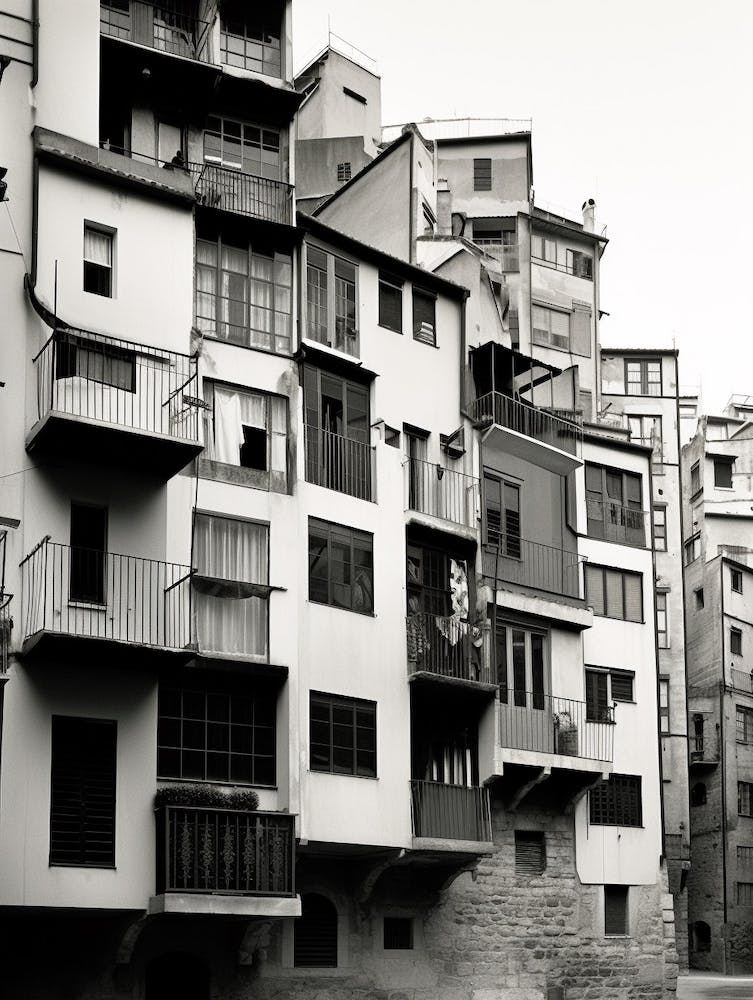 Girona, Spain, Black And White Old Photo 4