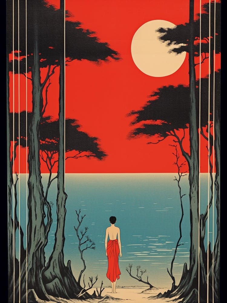 Inland Sea, Japan Vintage Reisekunst 3