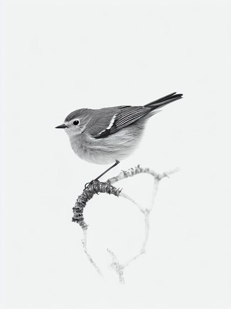 Robin B&W Pencil Drawing 1 Bird