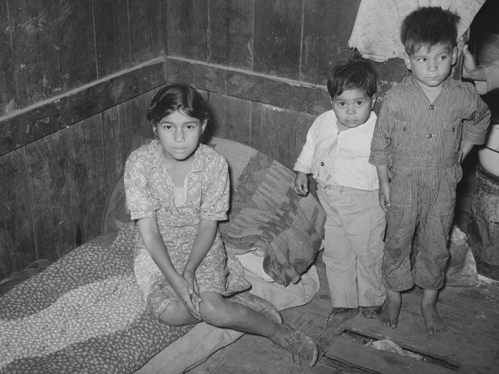 Corner Of Room In Corral, Entire Families Of Six And Seven Persons Live In One Small Room, Notice Roll Of Bed Clothing