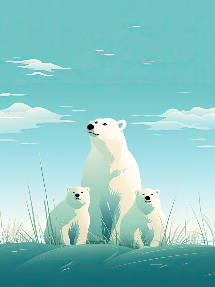 Ice Kingdom King; Polar Bear Family Elegance