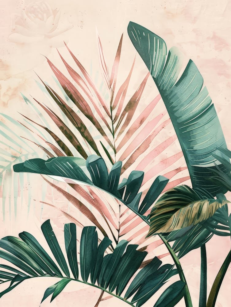 Tropical Leaves Canvas Print 4
