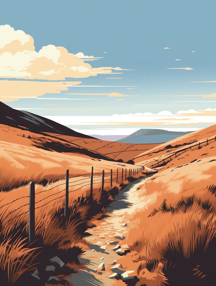 The Pennine Way Écosse 3 Paysage de sentier de randonnée