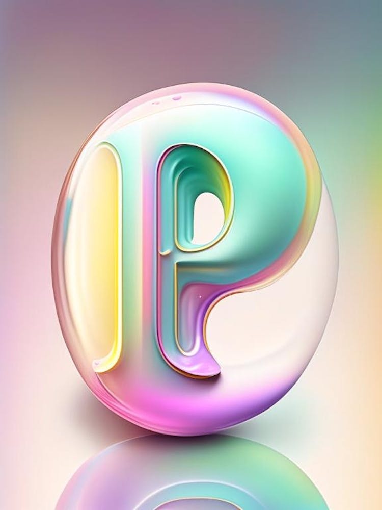 P, Alphabet Bubble Rainbow 1