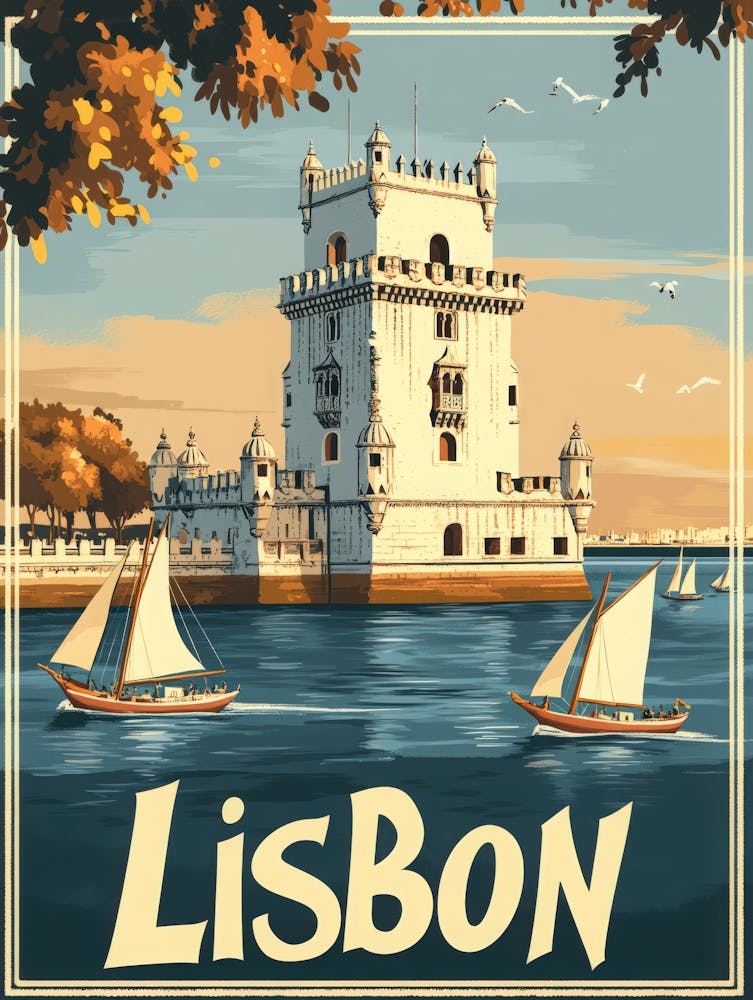 Aihrgdesign A Classic 1960s Travel Poster For Lisbon 4