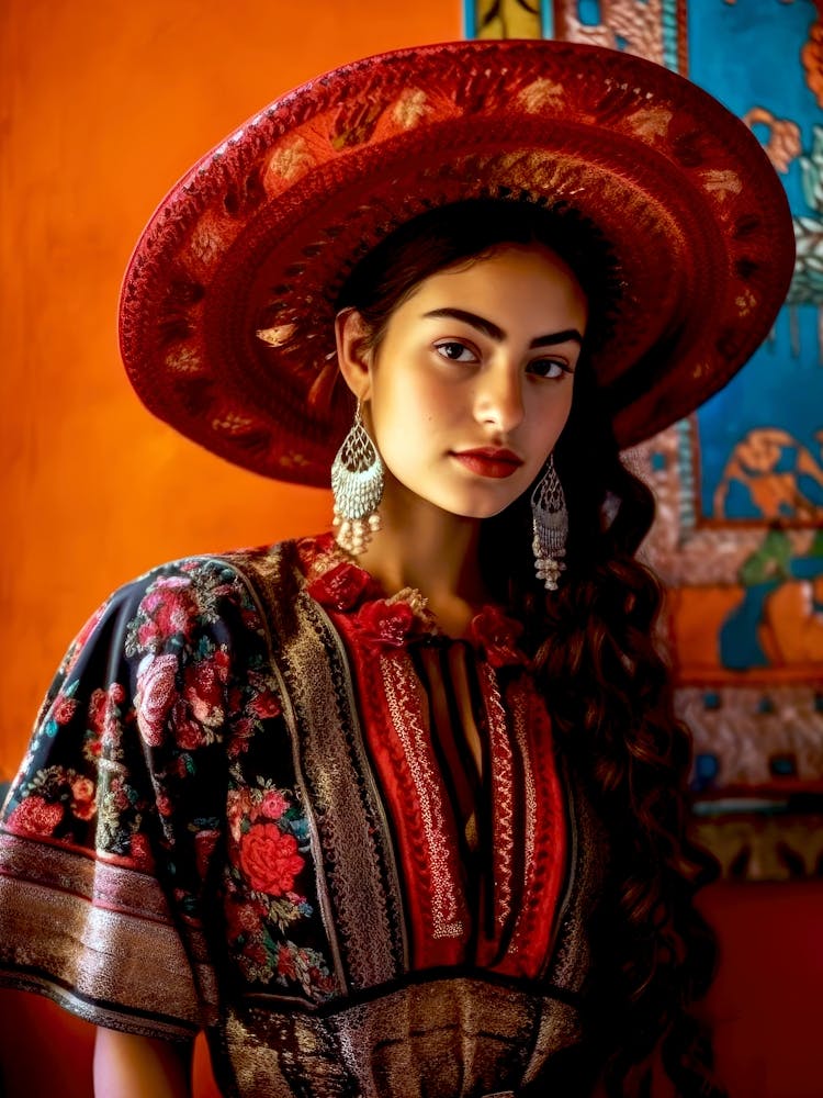 Mexican Woman In Traditional Dress Mexican life