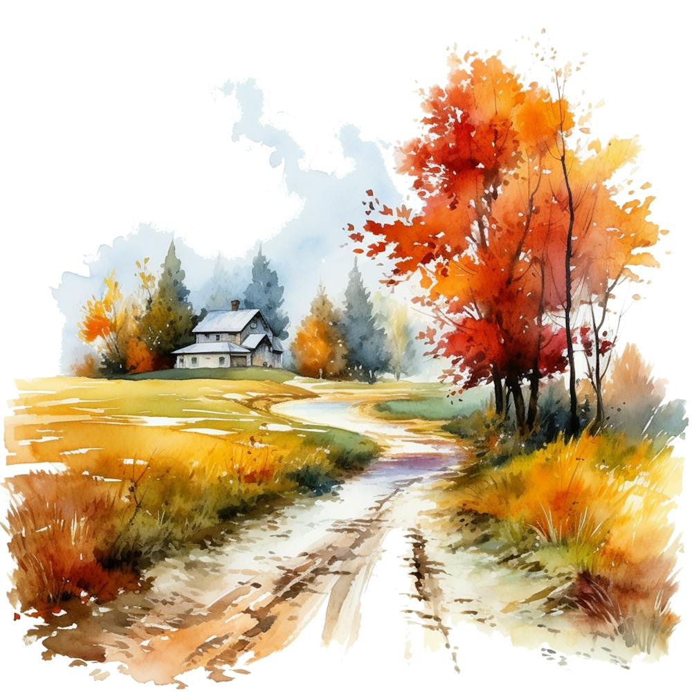 Watercolor Of Autumn 4