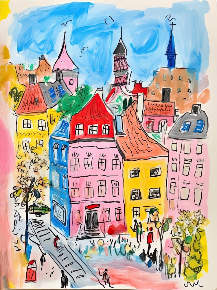 Kopenhagen, verträumte Märchenbuch-Illustration 2