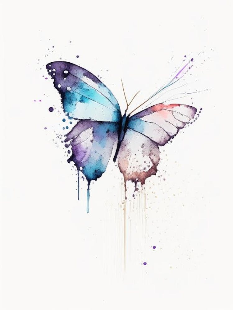 Butterfly Symbol Minimal Watercolour