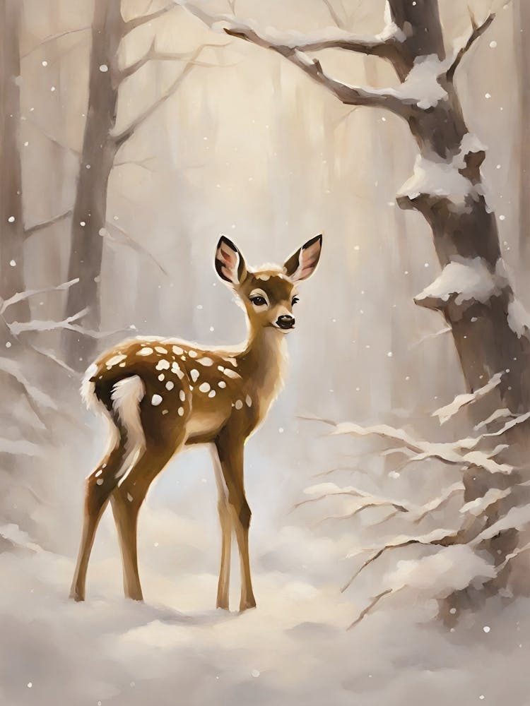 Fawn In The Snow