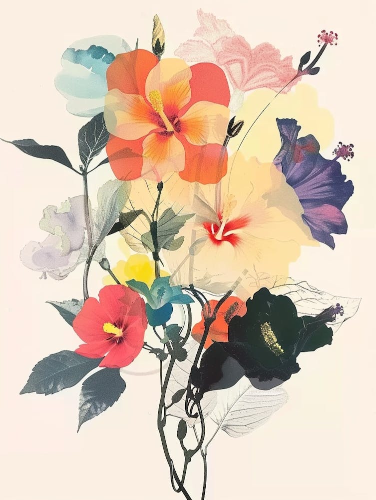 Hibiscus 2 Collage Flower Bouquet