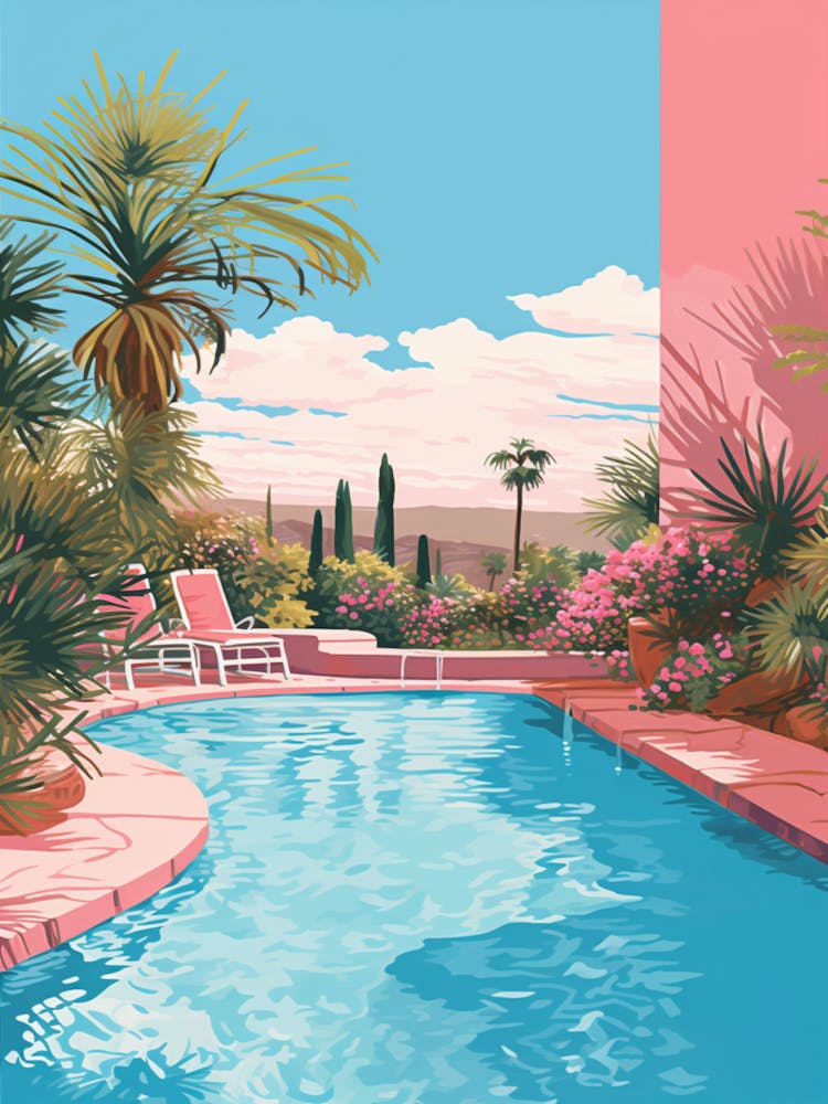An Illustration In Pink Tones Of  Greens Pool Australia 1