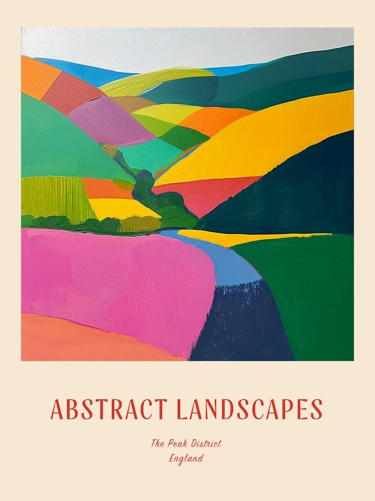 Colourful Abstract The Peak District England 4 Poster
