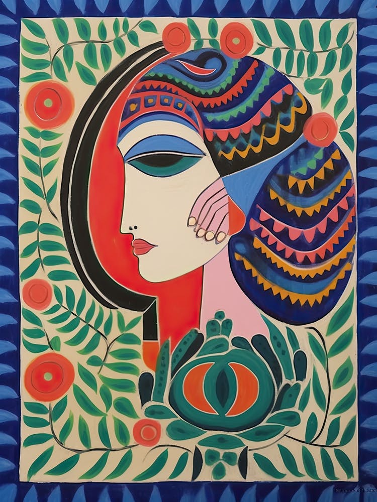 Folk Face Illustration 1