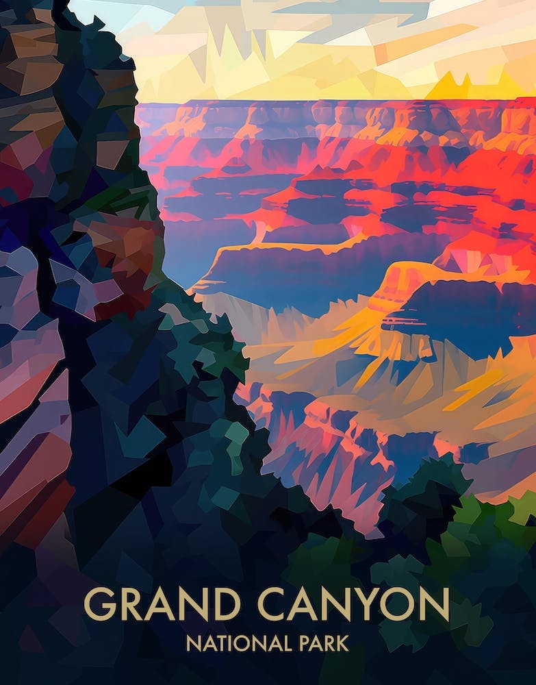 Grand Canyon National Park Matisse Style Vintage Travel Poster 2