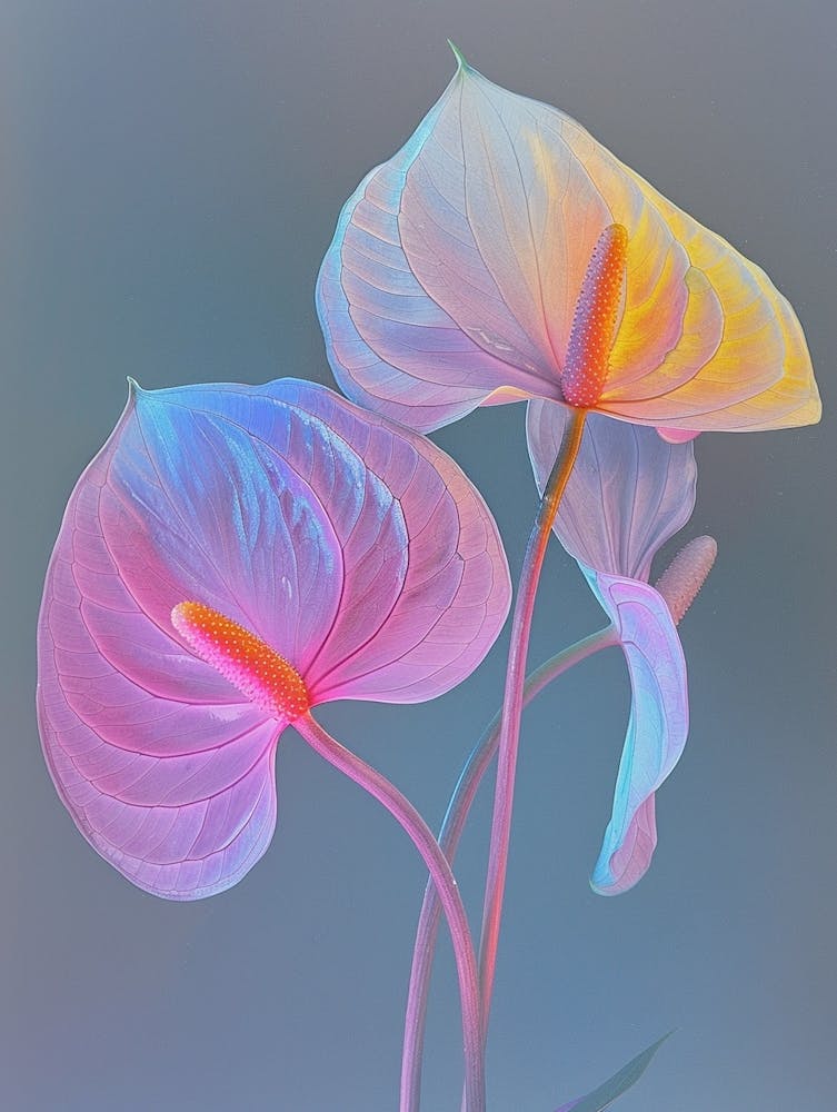 Irisierende Blume Flamingoblume 1