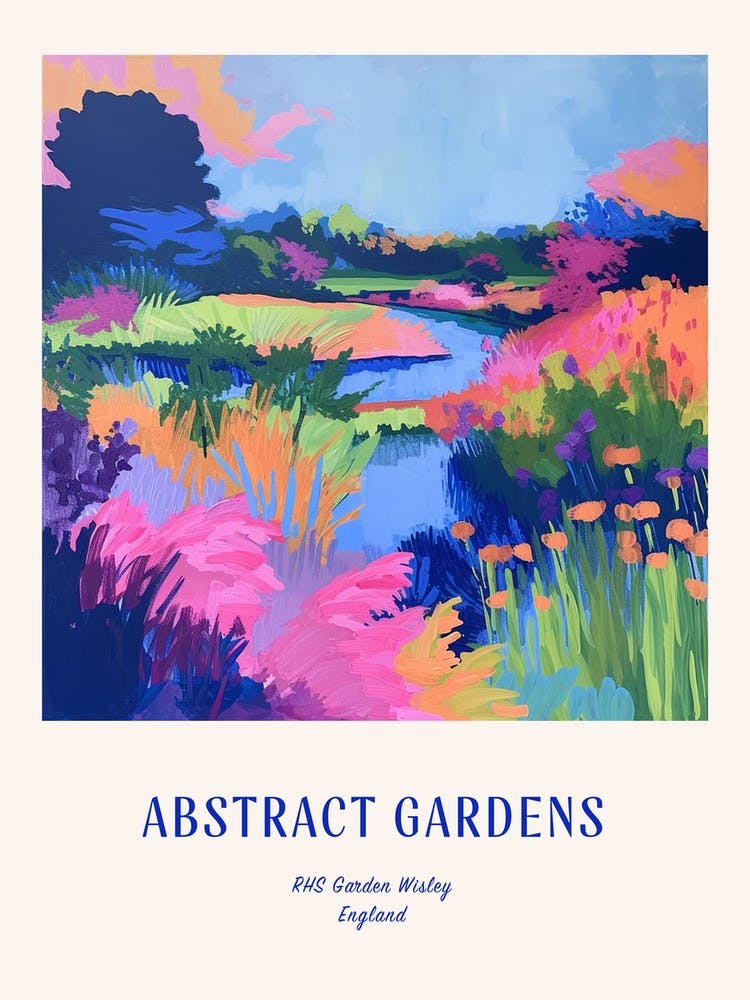 Colourful Gardens Rhs Garden Wisley United Kingdom 3 Blue Poster