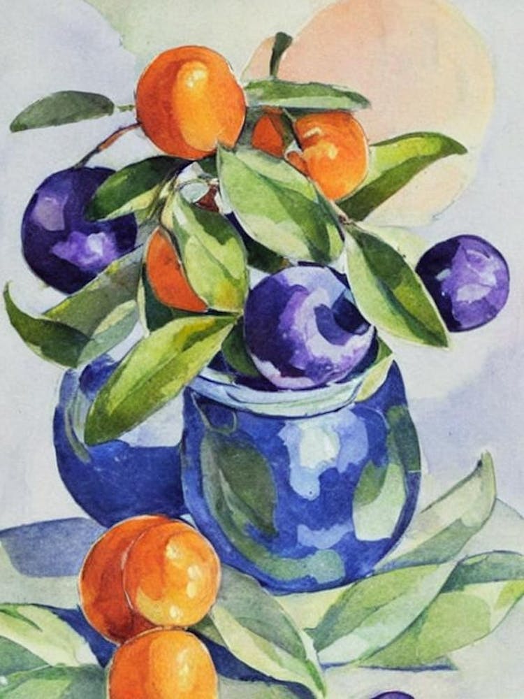 Kumquat 1 Vintage Sketch Fruit