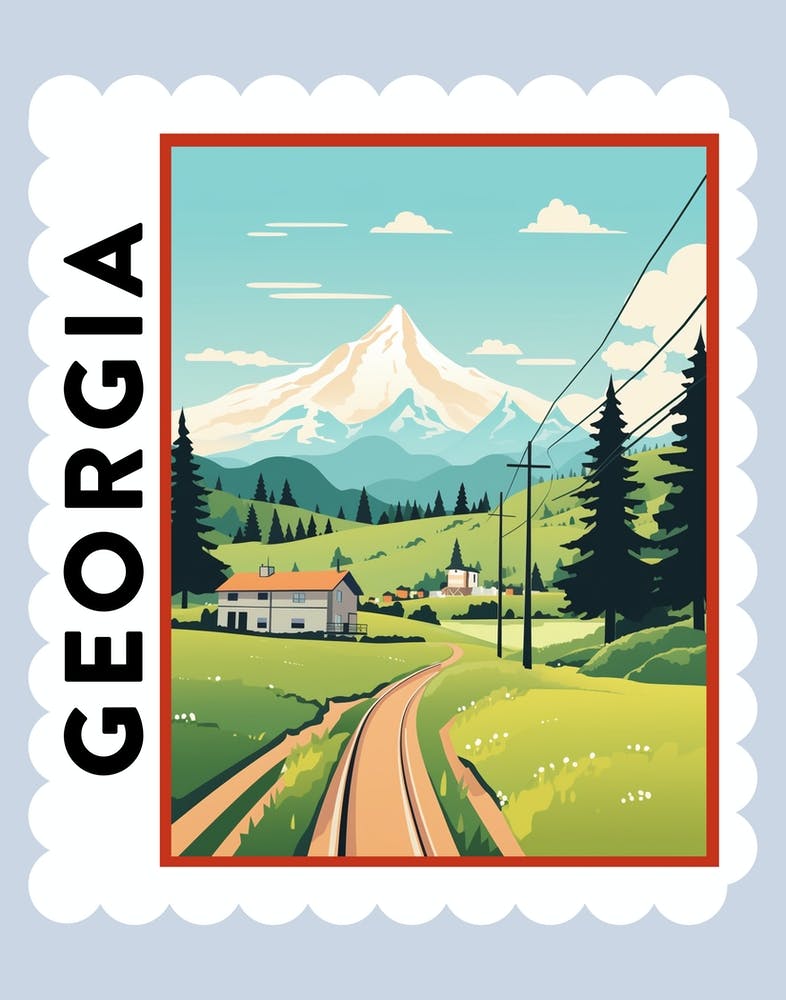 Georgia 2 Travel Stamp Poster