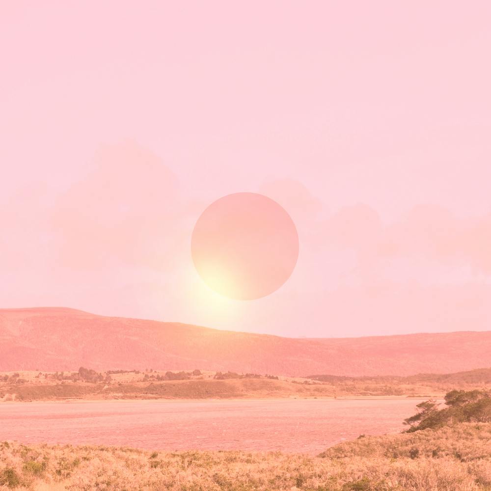 Pinker Sonnenuntergang Vibes Quadrat