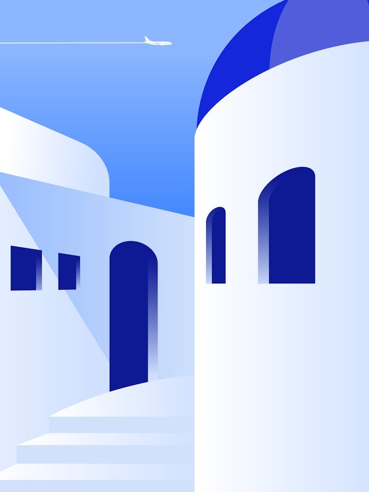 Santorini. Boho travel art. Santorini, Greece poster — boho travel poster