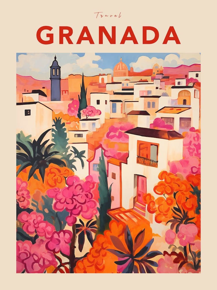 Granada Spain 2 Fauvist Travel Poster