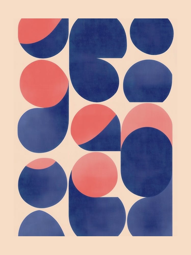 Abstract Blue Pink Semi Circle