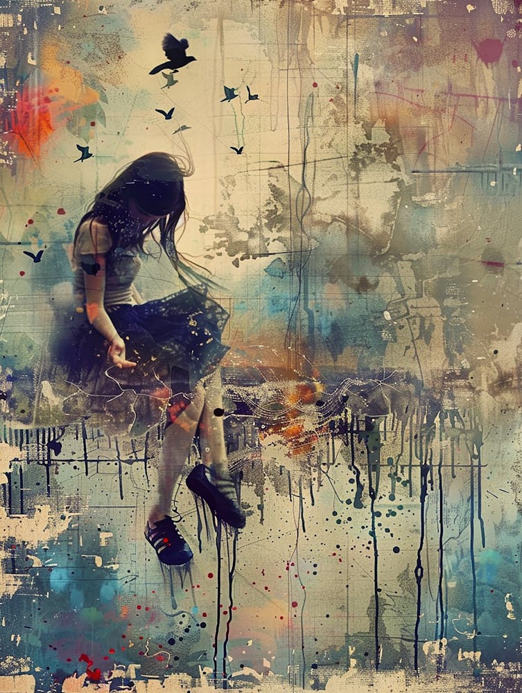 Girl Sitting On A Rock