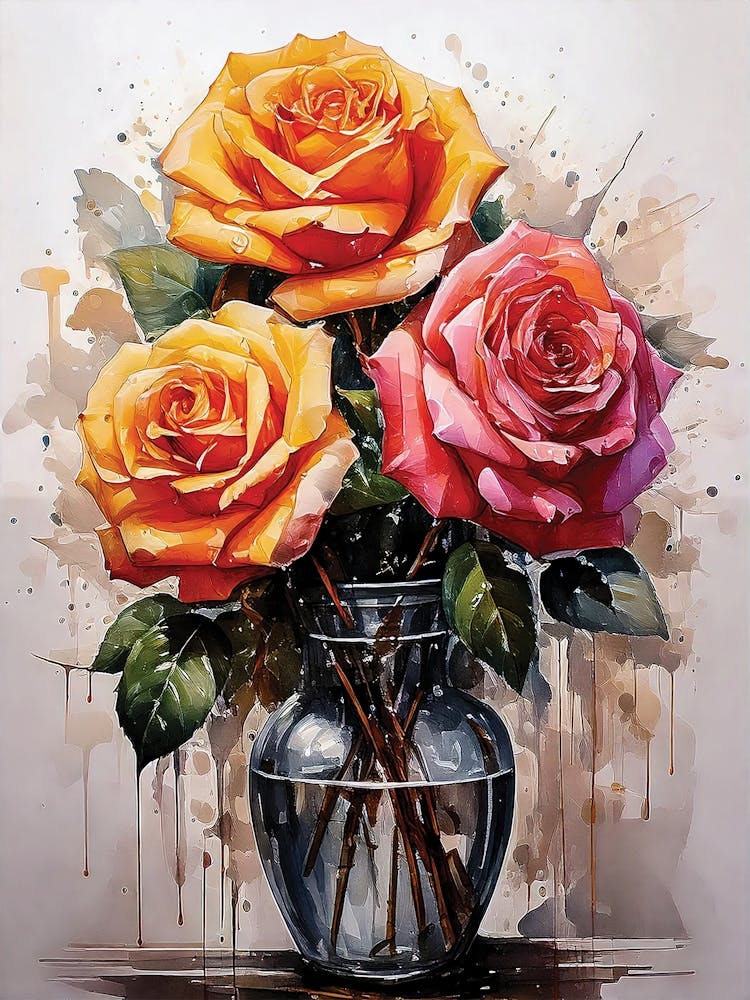 Roses In A Vase