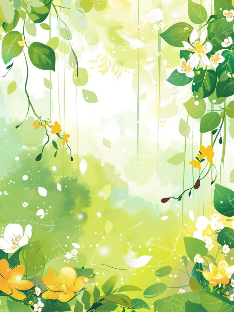 Vector School Spring Choir Performance Poster Music, Spring Style, Green And Yellow, No Children Fit 5and 10 Years Old Children