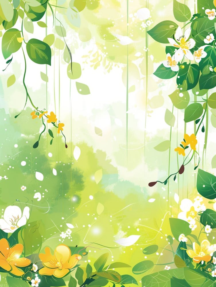 Vector School Spring Choir Performance Poster Music, Spring Style, Green And Yellow, No Children Fit 5and 10 Years Old Children