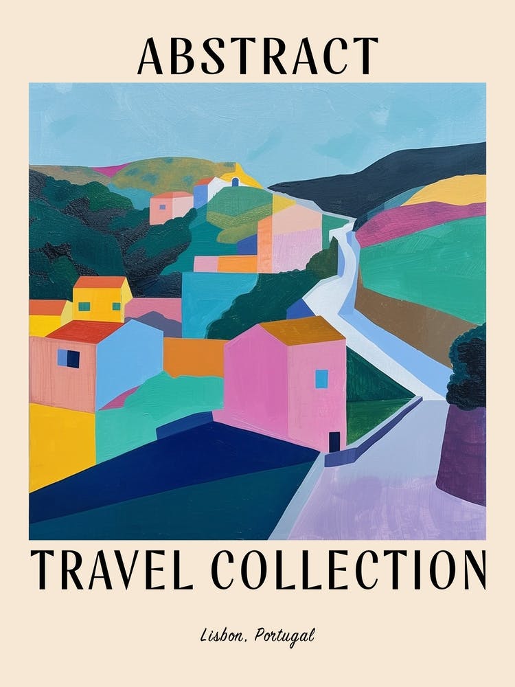 Abstract Travel Collection Poster Lisbon Portugal 4