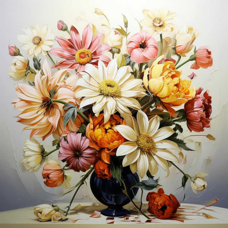 Floral Fusion Vibrant Harmony In A Modern Vase 1