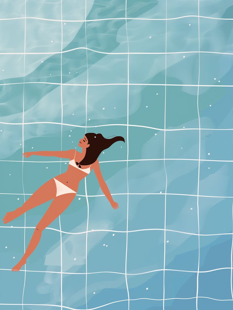 Woman Swimming In The Pool