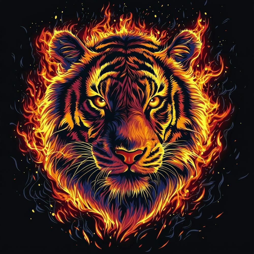 Tiger On Fire