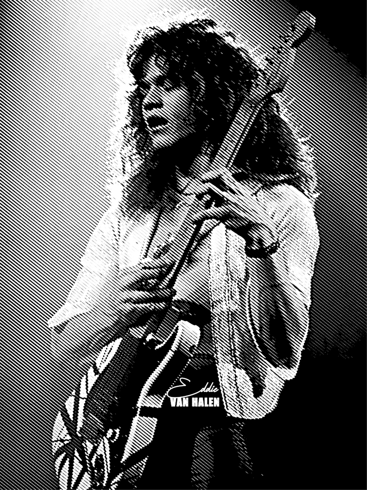 Eddie Van Halen American musician Legend in Line Art