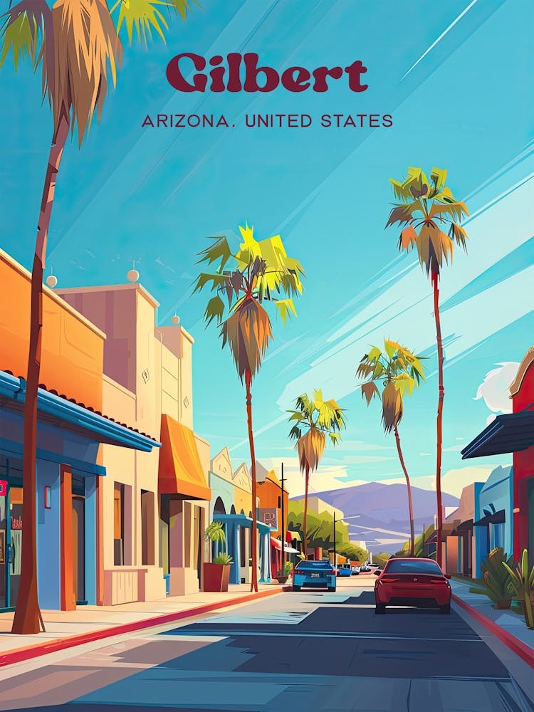 Gilbert Arizona Colorful Travel Art