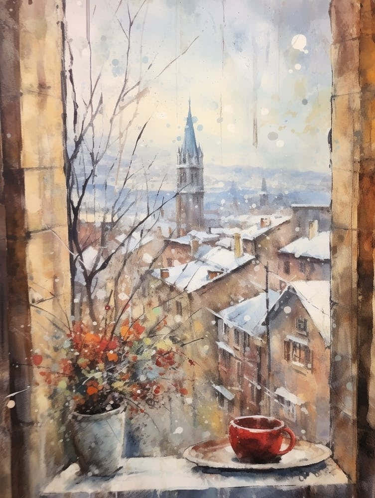 Winter Cityscape Transylvania Romania 2