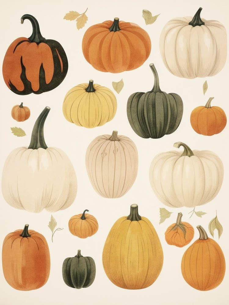 Vintage Style Pumpkin Drawing 2