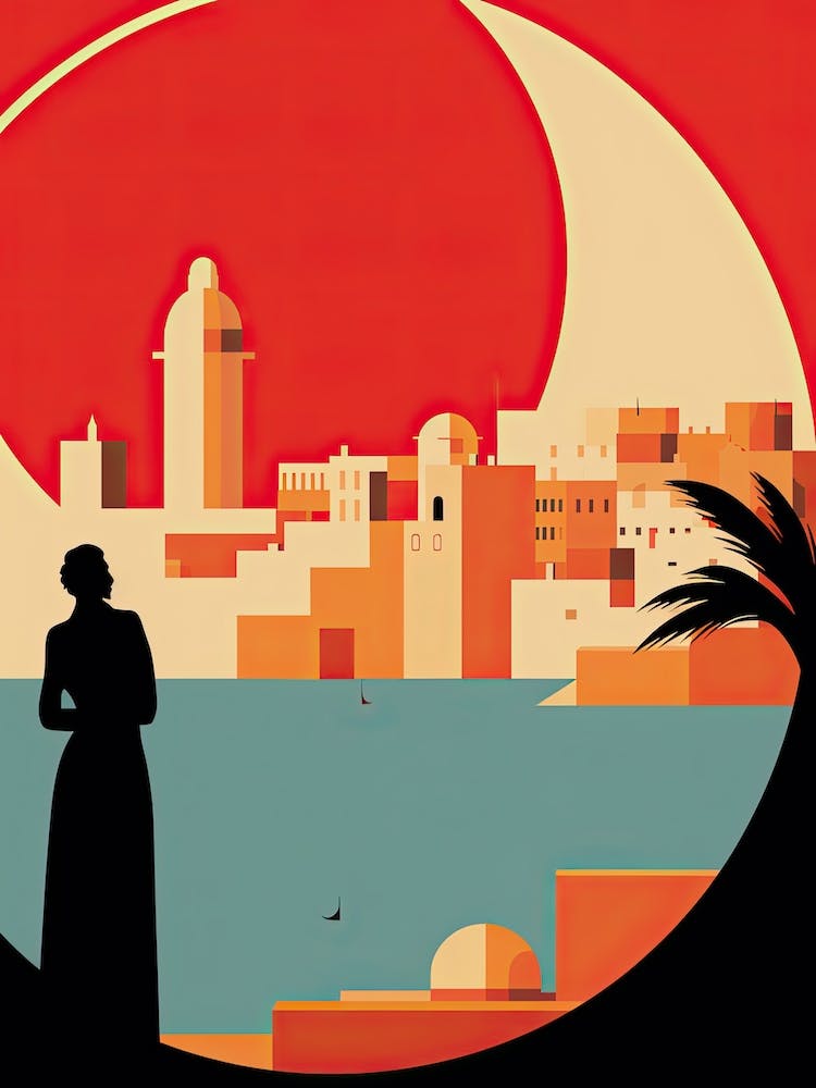 Ibiza, Spain, Bold Outlines 1