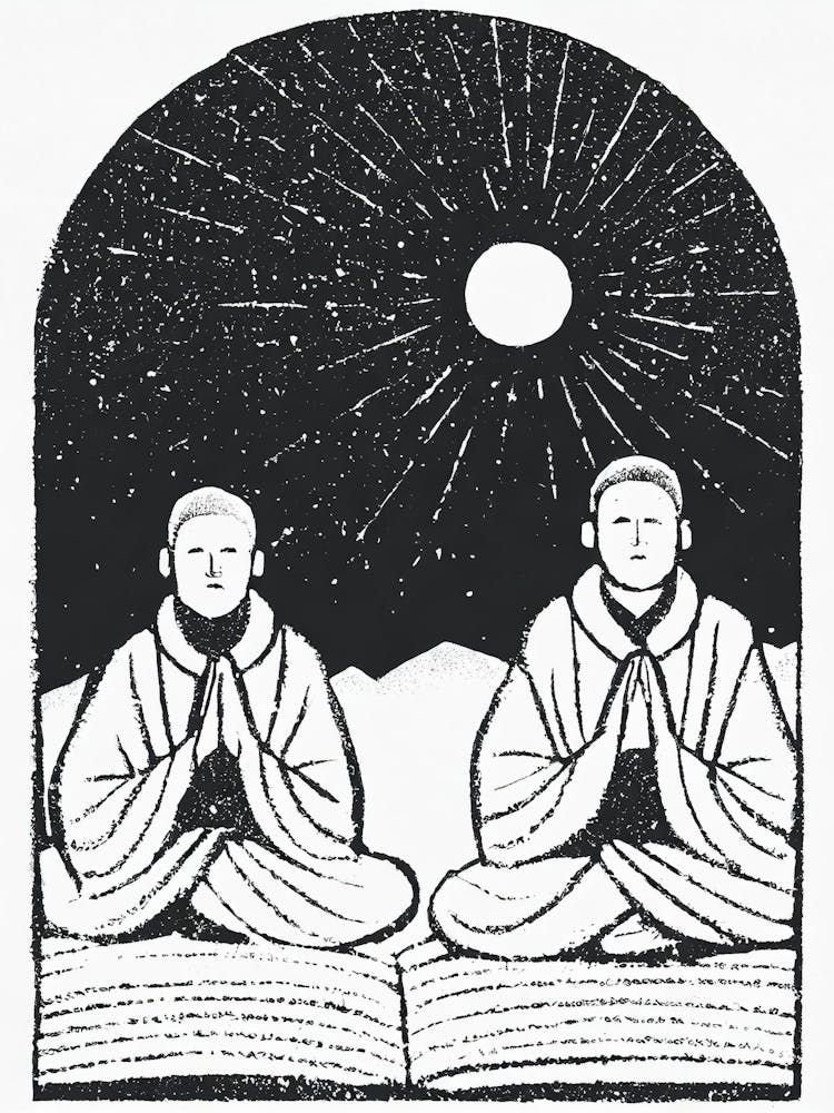 Zwei buddhistische Mönche