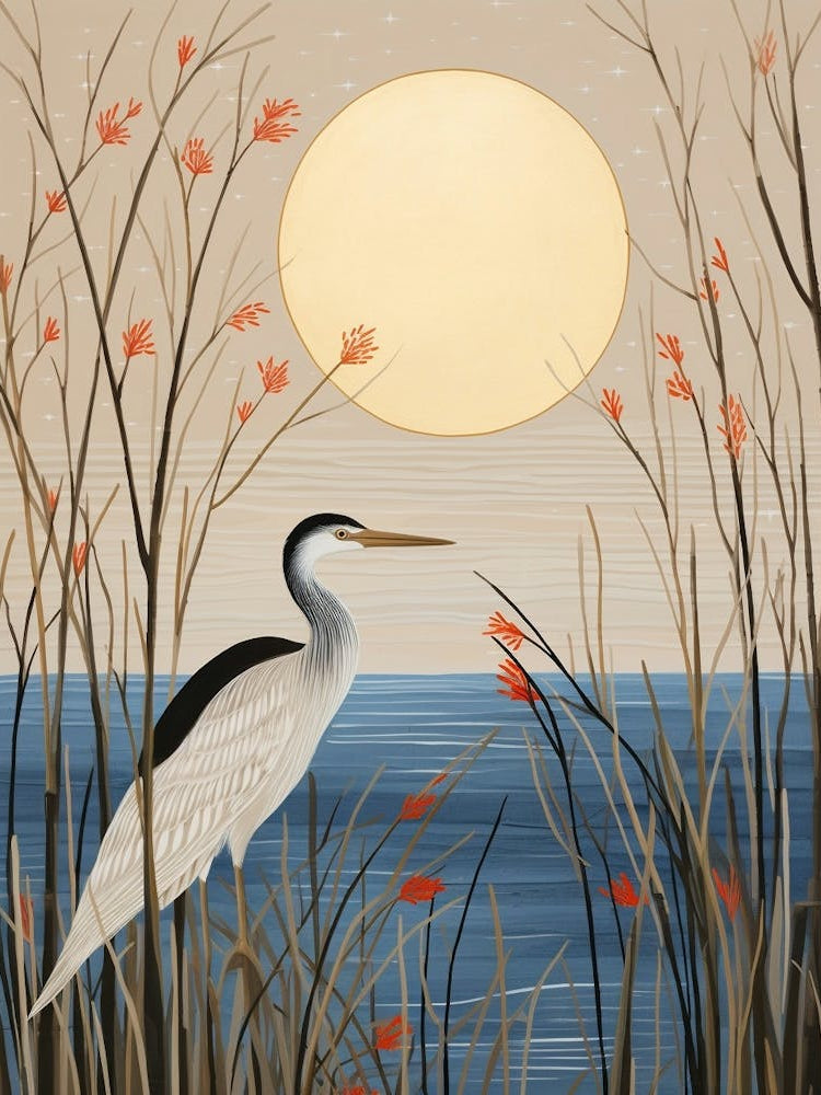 Bird Illustration Great Blue Heron 4