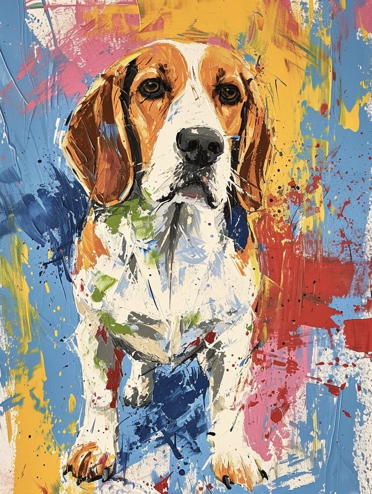 Beagle Acrylic Painting 16
