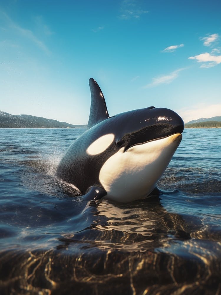 Realistic Photography Of Orca Whale Coming Out Of Ocean 4