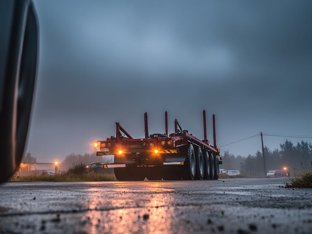 Semi-Trailer On A Road