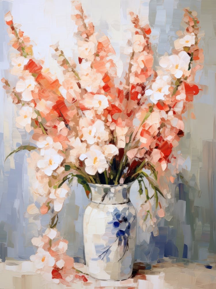 Delphinium Flower Still Life Painting 4 Dreamy