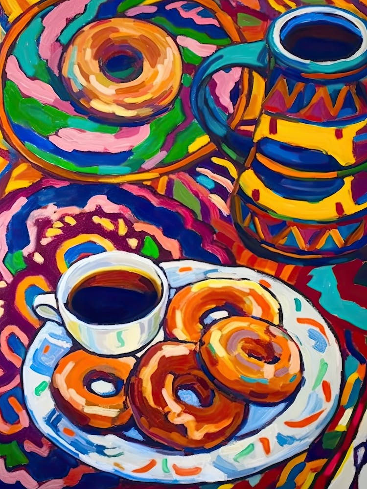 Zimtzucker-Donuts Gemälde 2