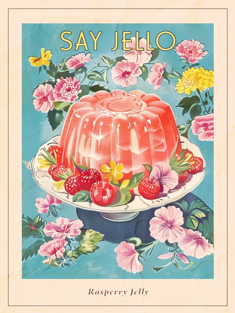 Rasperry Jelly Vintage Cookbook Illustration 1 Poster