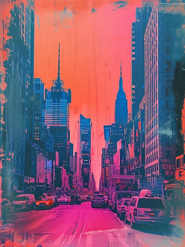 Polaroid Inspired New York Cityscape  1