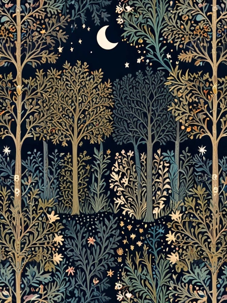 William Morris Wald bei Nacht 47